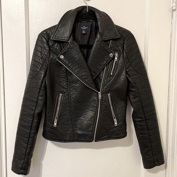American Eagle Outfitters Jackets & Blazers - American Eagle Outfitters, Faux Leather Biker Moto Jacket, US S